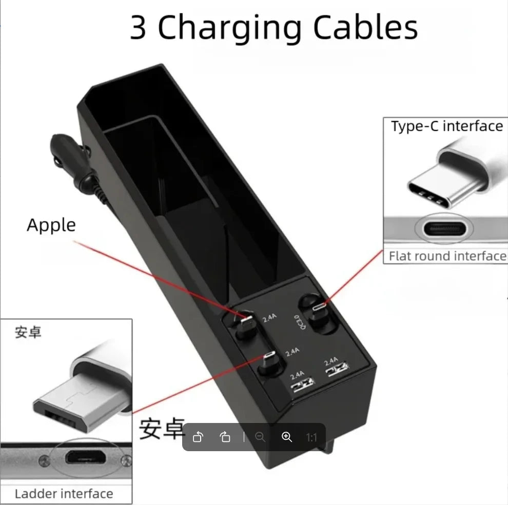 Car Seat Gap Organizer with USB Ports