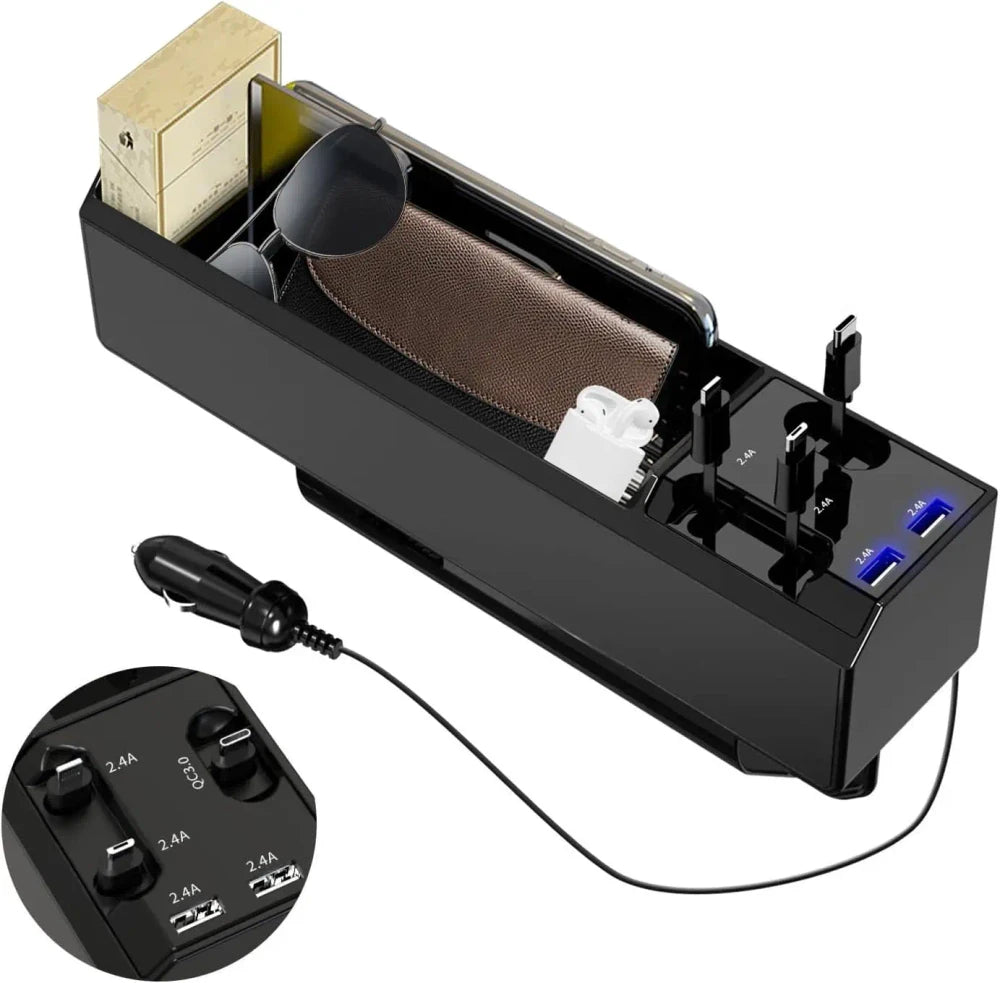 Car Seat Gap Organizer with USB Ports
