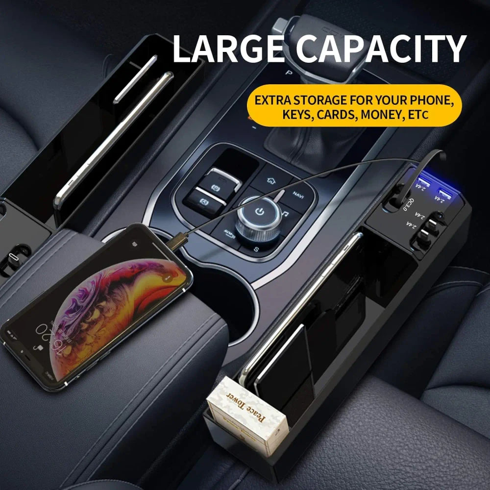 Car Seat Gap Organizer with USB Ports