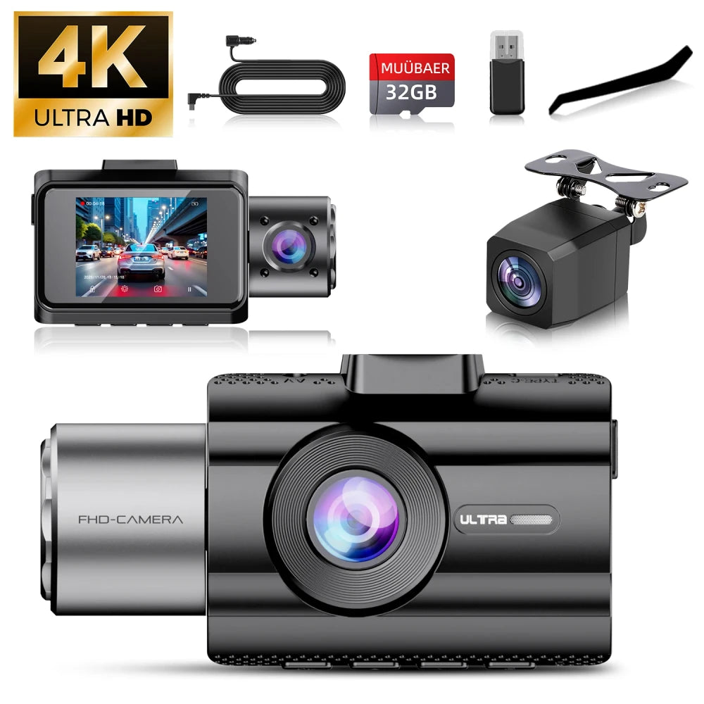 3 Channel 4K Dash Cam
