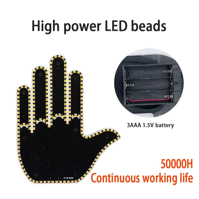 Middle Finger Car Light